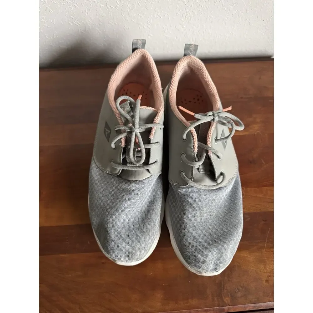 Sperry Top Sider Fathom Gray Pink Mesh Lace Up Athletic Sneaker Womens 9 Walking